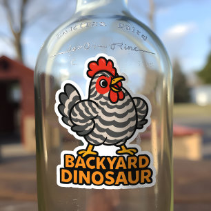 Backyard Dinosaur Barred Plymouth Rock Chicken Fun Sticker