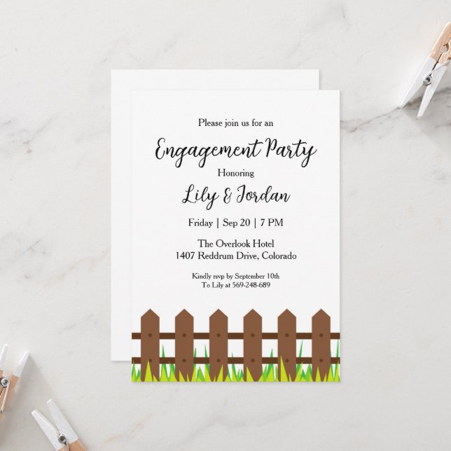backyard engagement party invitation (Front/Back In Situ)