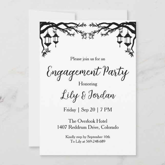 backyard engagement party invitation (Front)