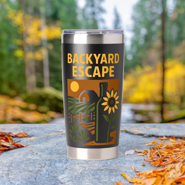 Backyard Escape Gardening Sunflower Farm Insulated Tumbler (Outdoor (Rotated))