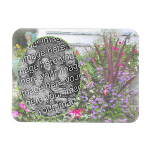 Backyard Flower Garden Painting Add Your Photo Magnet