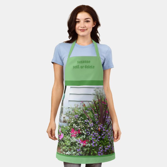 Backyard Flower Garden Personalized Apron (Worn)