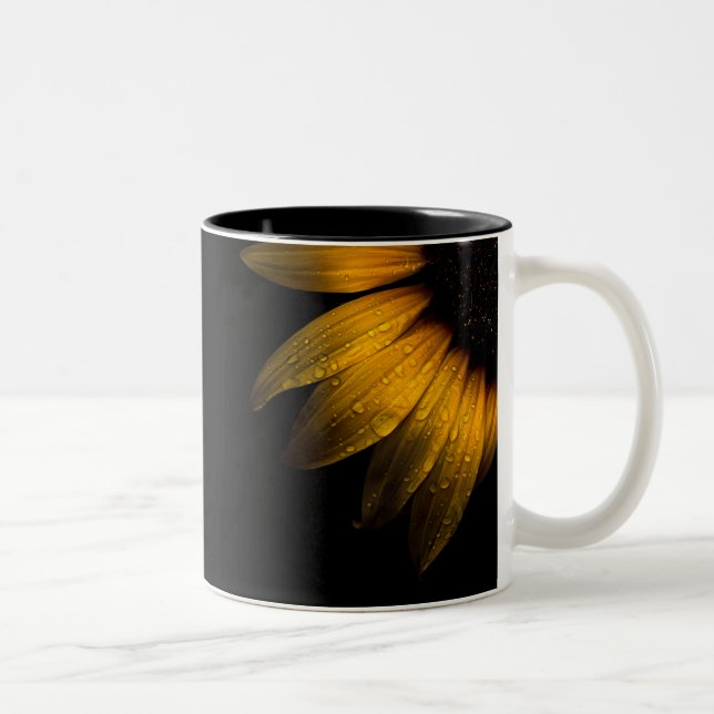 Backyard Flowers 28 Sunflower Two-Tone Coffee Mug (Right)