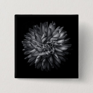 Backyard Flowers In Black And White 20 Button