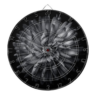 Backyard Flowers In Black And White 20 Dart Board