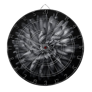 Backyard Flowers In Black And White 20 Dart Board