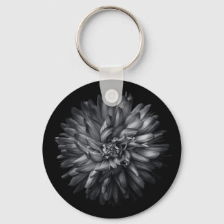 Backyard Flowers In Black And White 20 Keychain