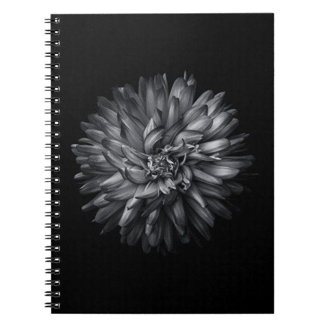 Backyard Flowers In Black And White 20 Notebook (Front)