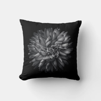 Backyard Flowers In Black And White 20 Throw Pillow