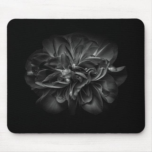 Backyard Flowers In Black And White 67 Mouse Pad (Front)
