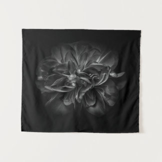Backyard Flowers In Black And White 67 Tapestry