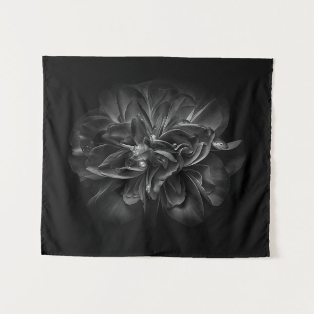 Backyard Flowers In Black And White 67 Tapestry (Front (Horizontal))