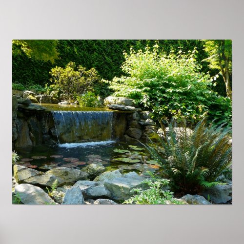 Backyard Garden Waterfall Poster