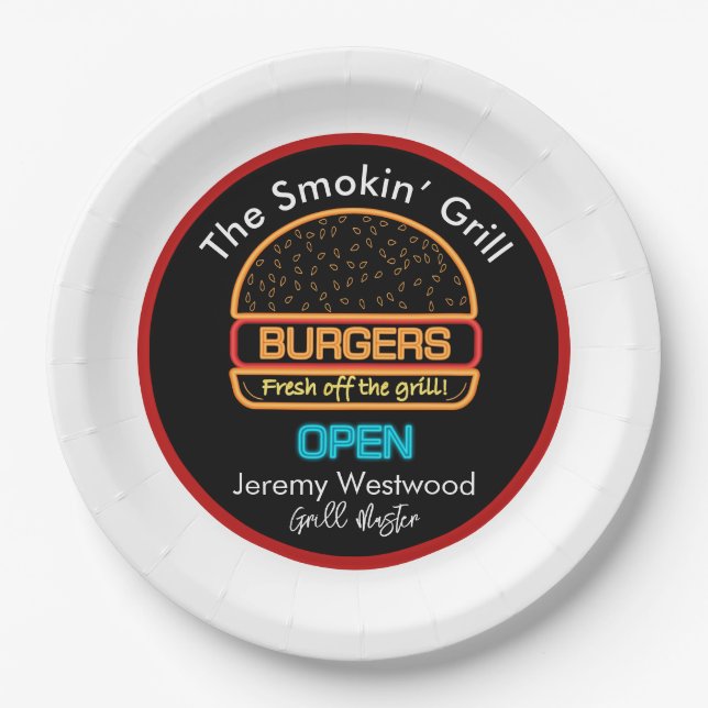 Backyard Grill Master Burgers Paper Plates (Front)