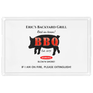 Backyard Grill Master Grilling BBQ Acrylic Serving Acrylic Tray