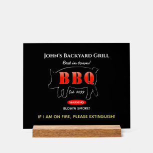 Backyard Grill Master Grilling BBQ Acrylic Sign
