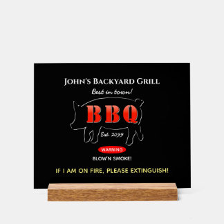 Backyard Grill Master Grilling BBQ Acrylic Sign