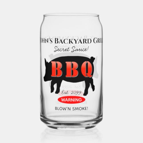 Backyard Grill Master Grilling BBQ Beer  Can Glass