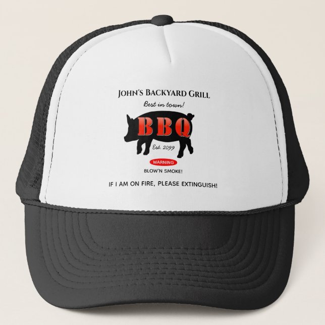 Backyard Grill Master Grilling BBQ Cook Trucker Hat (Front)