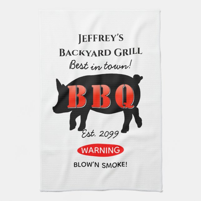 Backyard Grill Master Grilling BBQ Kitchen Towel (Vertical)
