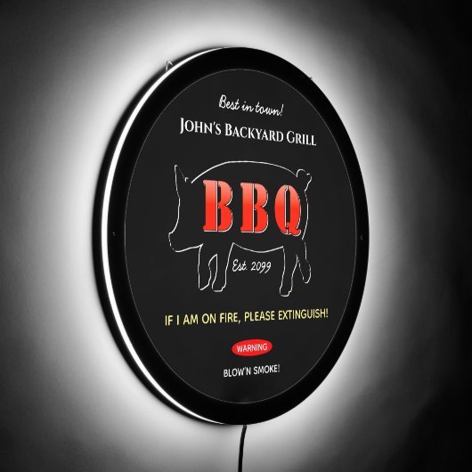 Backyard Grill Master Grilling BBQ LED Sign (Angle)