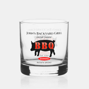 Backyard Grill Master Grilling BBQ Rocks Whiskey Glass