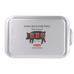 Backyard Grilling BBQ Holder with Lid Cake Pan