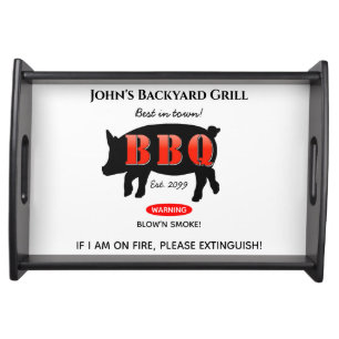 Backyard Grilling BBQ Soda, Beer, Snacks, Serving Tray