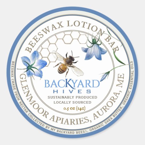 Backyard Hive Apiary Sustainable Lotion Bar Label 