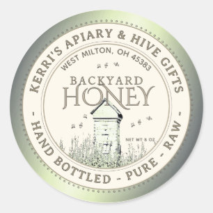 Backyard Hives Honey Label Hand Bottled Raw