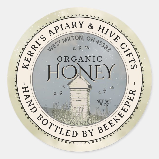 Backyard Hives Honey Label Hand Bottled Raw  (Front)