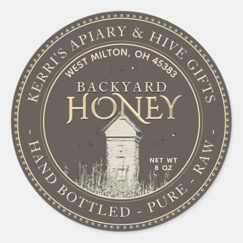 Backyard Hives Honey Label Hand Bottled Raw