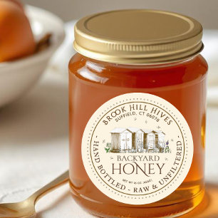 Backyard Hives Honey Label Hand Bottled Raw