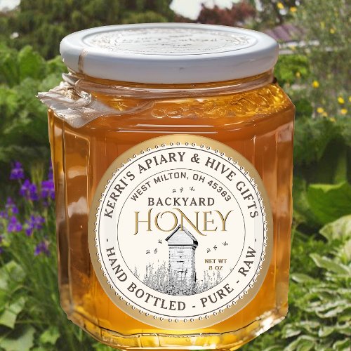 Backyard Hives Honey Label Hand Bottled Raw