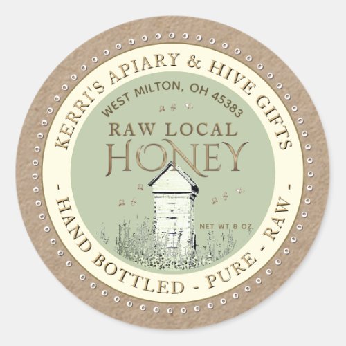 Backyard Hives Honey Label Hand Bottled Raw