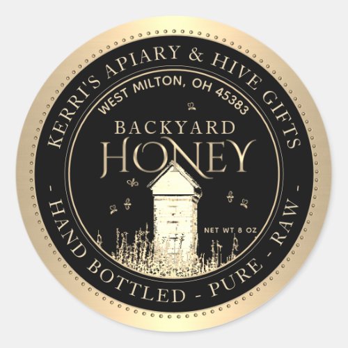 Backyard Hives Honey Label Hand Bottled Raw