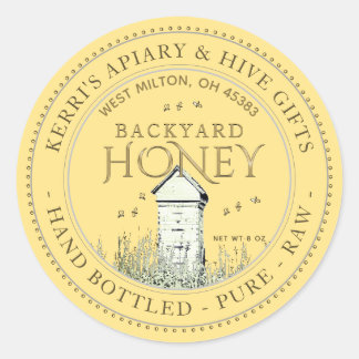 Backyard Hives Honey Label Hand Bottled Raw