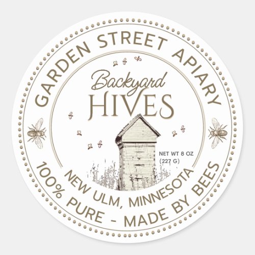 Backyard Hives Product Label Beekeeper Apiary