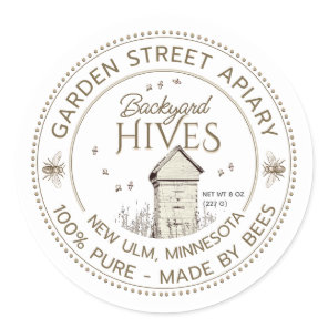 Backyard Hives Product Label Beekeeper Apiary