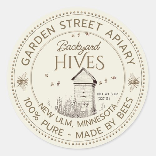 Backyard Hives Product Label Beekeeper Apiary