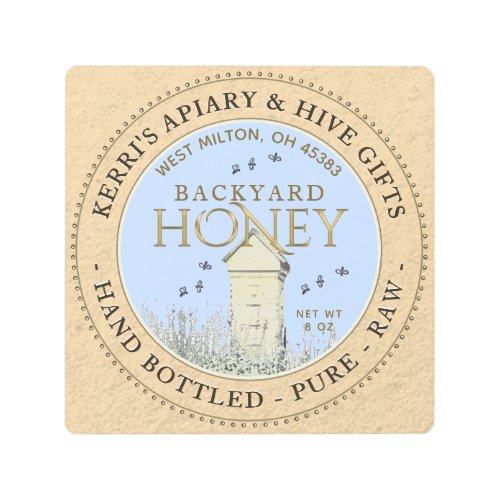 Backyard Hives with little bees Honey Apiary Sign 