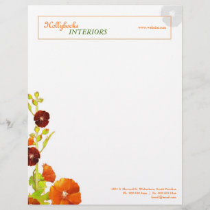Backyard Hollyhocks Business or Personal Letterhead