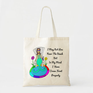 Backyard Mermaid "I May Not Live At The Beach..." Tote Bag