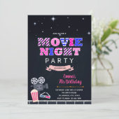 Backyard Movie birthday party invitation (Standing Front)