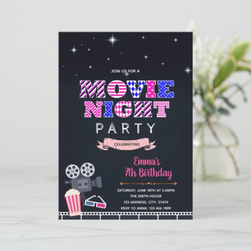 Backyard Movie birthday party invitation | Zazzle