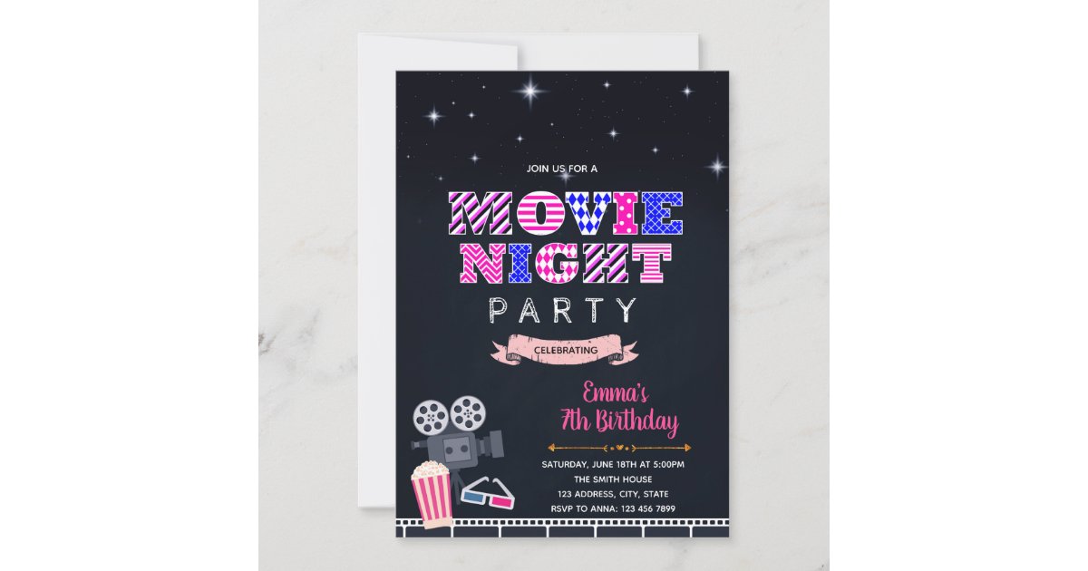 Backyard Movie birthday party invitation | Zazzle