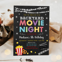 Backyard Movie Night Birthday Invitation