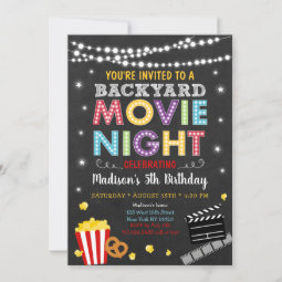 Backyard Movie Night Birthday Invitation | Zazzle