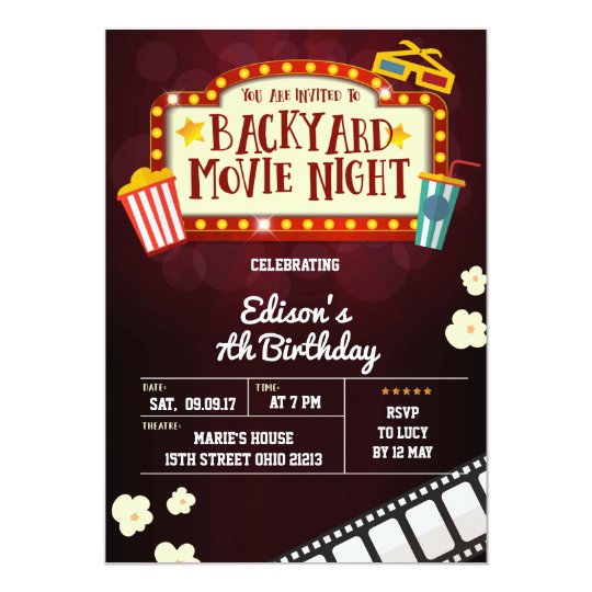 Backyard Movie Night Invitations 4