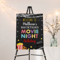 Backyard Movie Night Birthday Welcome Foam Board